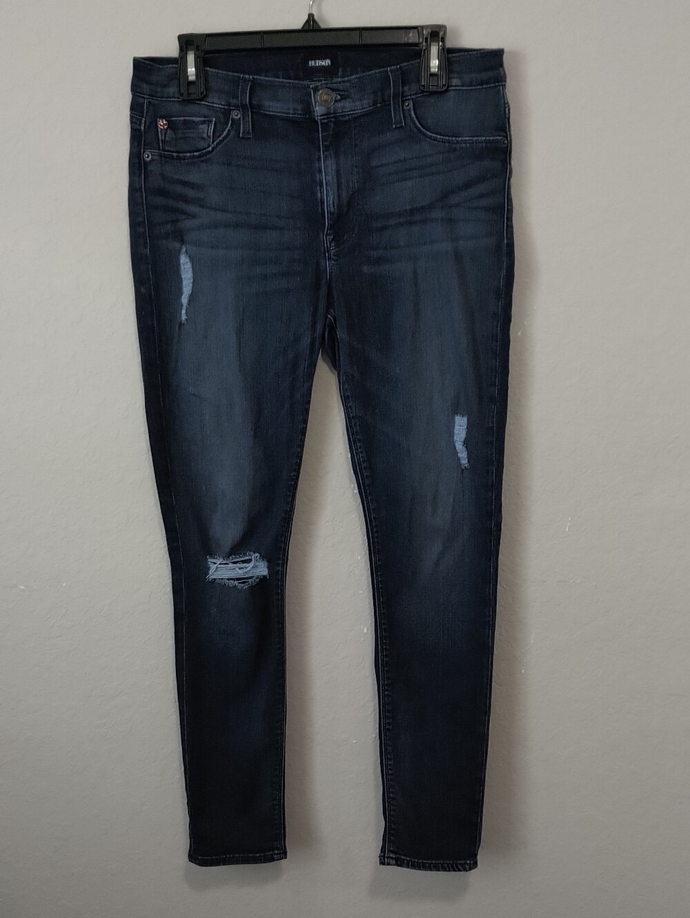 Hudson Jeans Dark Blue Skinny with Knee Rips